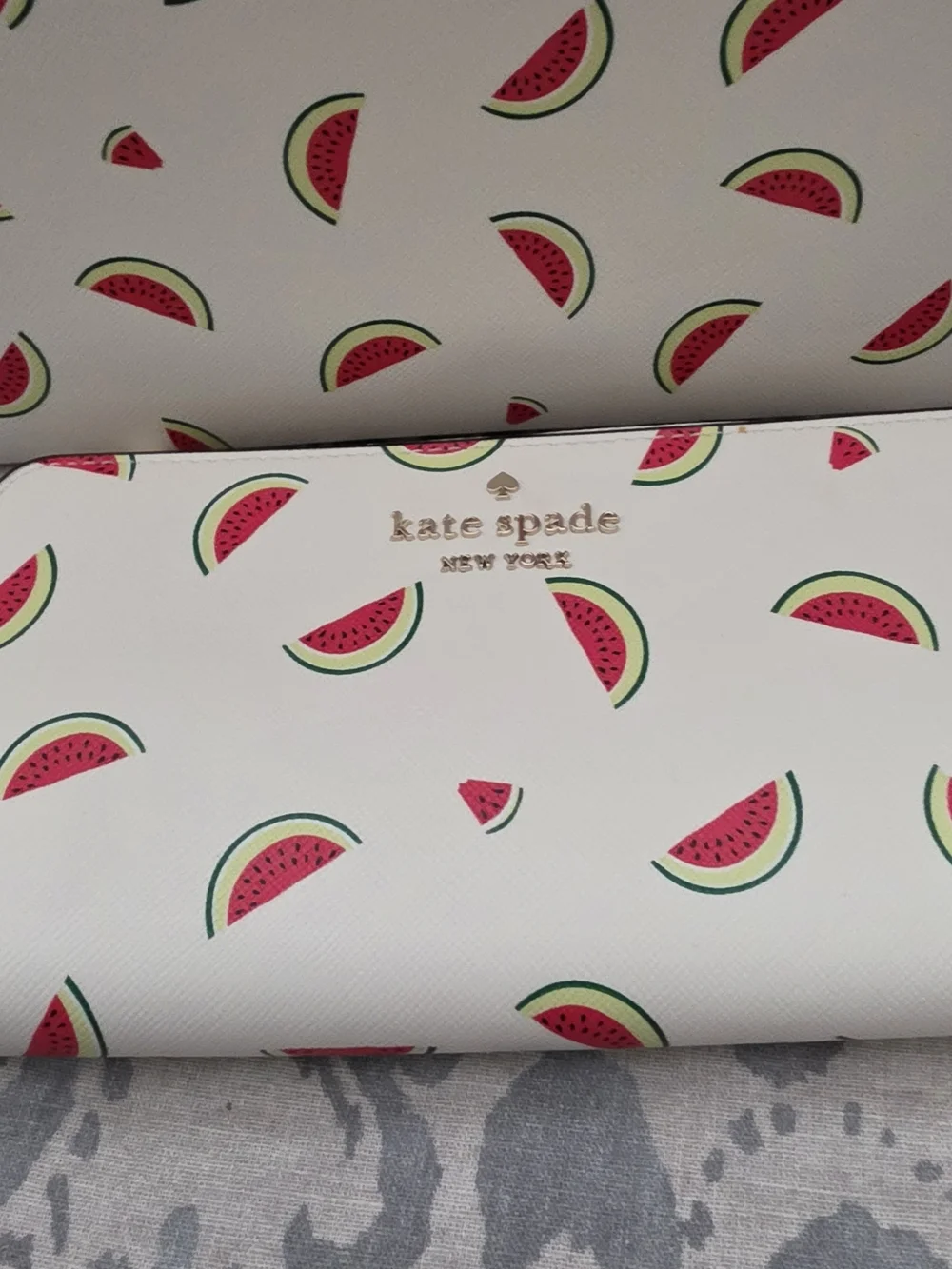Kate Spade Staci White Watermelon Print Tote with Matching Wallet